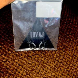 🙌 NEW LUV AJ Mini Carmella Hoop Earrings Silver